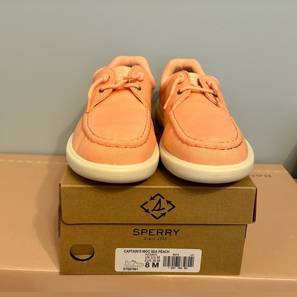 Sperry Captain’s Moc Slip-on Shoes Sea Peach Women’s Size 8 New with Box